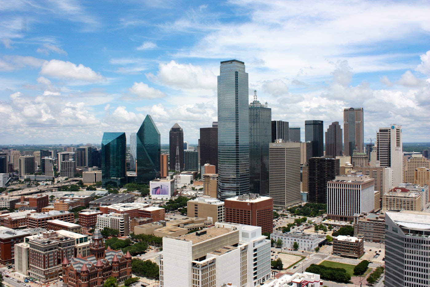 The downtown Dallas, Texas skyline